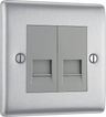 BG NBSBTM2 Nexus Metal Brushed Steel 2 Gang Master Telephone Socket by British General (BG-NBSBTM2-Shopify-SA_1)