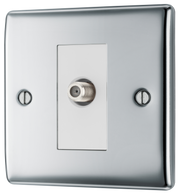 BG NPC64 Nexus Satellite, 1 Gang Co-axial Satellite Socket Polished Chrome by British General (BG-NPC64-Shopify-SA_1)