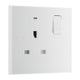 BG 925 Moulded Square Edge | White | 1 Gang 13A 1 Pole Neon Switched Socket