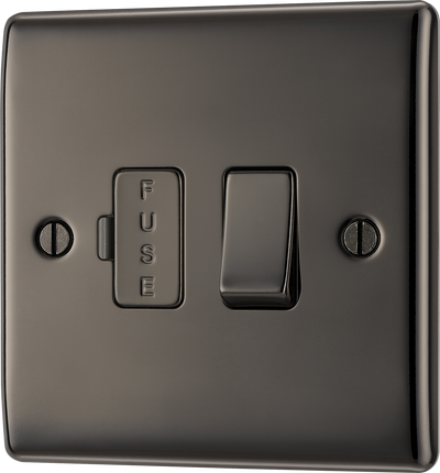 BG NBN50 Nexus Metal Black Nickel 13A Switched Fused Spur Unit