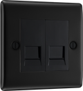 BG NFBBTS2 Nexus Metal Matt Black 2 Gang Secondary Telephone Socket