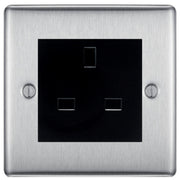 BG Nexus Brushed Steel 13A Unswitched Socket NBSUSSB by British General (BG-NBSUSSB)