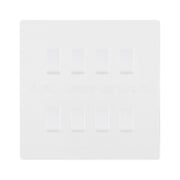 BG Evolve Pearlescent White 8 Gang Intermediate Custom Grid Light Switch by British General (BG-Evolve-PW-8G-CUSTOM-8x INT SWITCH)