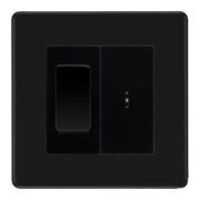 BG Screwless Matt Black 20A Secret Key Switch with 20A Double Pole Switch - Black Insert
