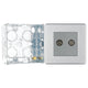 BG Screwless Brushed Steel Double Co-Axial Socket FBS61 with 35mm Steel Back Box