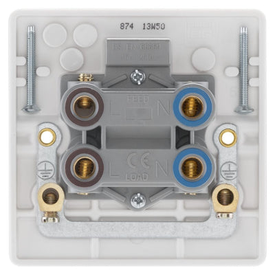 BG 874 Moulded Round Edge | White | 1 Gang 45A 2 Pole Neon Cooker Switch