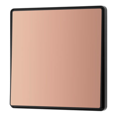 BG Evolve Polished Copper Intermediate Edge to Edge Rocker Switch PCDCP13EB with 35mm Steel Back Box