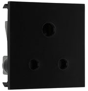 BG EM5ASB Euro Module 5A Round Pin Unswitched Socket - Black by British General (BG-EM5ASB)