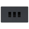 BG Evolve Matt Grey 3 Gang Light Switch 1x Intermediate 2x 2 Way Custom Grid Switch