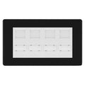 BG Screwless Matt Black 4 Gang RJ45 Cat6 Data Socket White Inserts