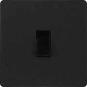 Switches: BG Evolve Matt Black Screwless Switches & Sockets Black Inserts Full Range PCDMB12B - Single Light Switch 20A by British General (BG-EVOLVE-MATT-BLACK-PCDMB12B)