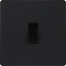 Switches: BG Evolve Matt Black Screwless Switches & Sockets Black Inserts Full Range PCDMB12B - Single Light Switch 20A by British General (BG-EVOLVE-MATT-BLACK-PCDMB12B)