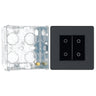 BG Evolve Matt Grey Double Secondary Touch Dimmer Switch PCDMGTDS2B with 35mm Steel Back Box
