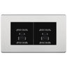 BG Screwless Brushed Steel 4G Faceplate with 45W USB A+C Charger Modules – Black Insert by British General (BG-FBSEMR4+EMUSBAC45B)