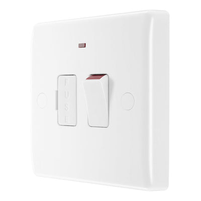 BG Nexus 13A 2 Pole Switched Spur + Neon + Cable Outlet & 50mm Pattress Back Box