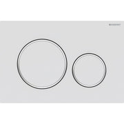 Geberit Sigma20 Round WC Dual Flush Plate - Matt White / Chrome - 115.882.JT.1 by Geberit (Geberit-115.882.JT.1)