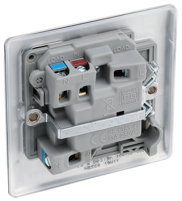NBS52 Back - This 13A fused and switched connection unit with power indicator from British General provides an outlet from the mains containing the fuse ideal for spur circuits and hardwired appliances.