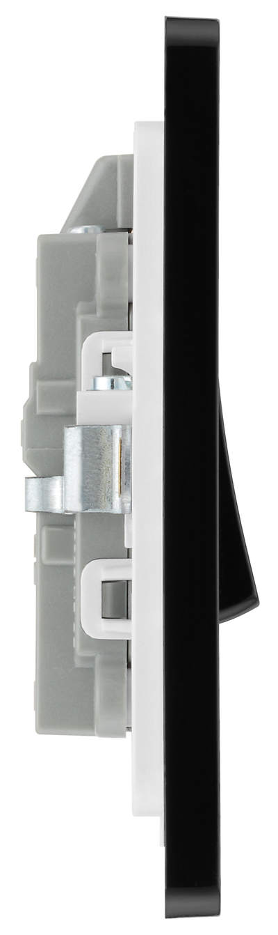 BG Evolve PCDMG31B Matt Grey 20A 2 Pole LED Switch - Black Insert