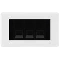 BG White Moulded 3 Gang IDC Secondary Telephone Socket - Black Insert