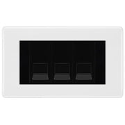BG White Moulded 3 Gang IDC Secondary Telephone Socket - Black Insert by British General (BG-NWMBTS3B)