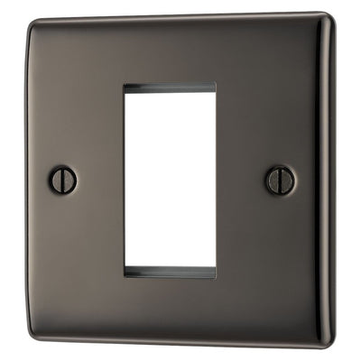 BG Nexus Black Nickel Single Secondary Telephone Socket, Screw Terminal - Grey Insert