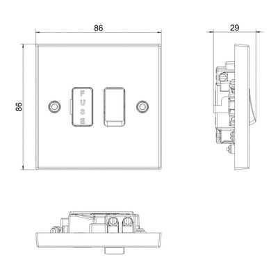 BG 950 Moulded Square Edge | White | 13A 2 Pole Switched Fused Connection Unit by British General (BG-950)