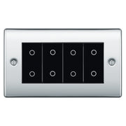 BG Nexus Polished Chrome Quad Master Touch Dimmer Switch Black Inserts NPCTDM4B by British General (BG-NPCTDM4B)