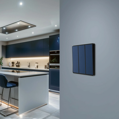 BG Evolve Matt Blue 3 Gang 2-Way 20A Edge to Edge Rocker Light Switch | PCDDB43EB by British General (BG-PCDDB43EB)