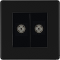 BG Nexus FFB63 Matt Black Double Isolated, Co-Axial Socket