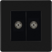 BG Nexus FFB63 Matt Black Double Isolated, Co-Axial Socket by British General (BG-FFB63-1)
