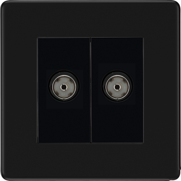 BG Nexus FFB63 Matt Black Double Isolated, Co-Axial Socket