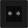 BG Nexus FFB63 Matt Black Double Isolated, Co-Axial Socket by British General (BG-FFB63-1)
