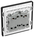 PCDMB43B Back - This Evolve Matt Black 20A 16AX triple light switch from British General can operate 3 different lights, whilst the 2 way switching allows a second switch to be added to the circuit to operate the same light from another location (e.g. at the top and bottom of the stairs).