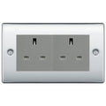 BG Nexus Polished Chrome 4 Gang 13A Unswitched Socket - NPC4GUSSG