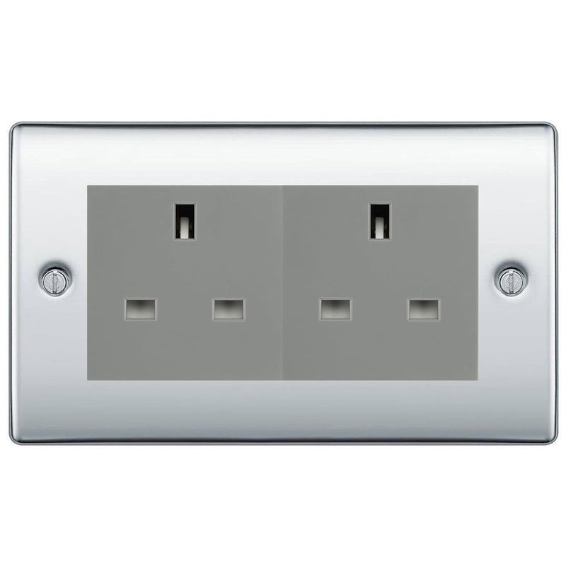 BG Nexus Polished Chrome 4 Gang 13A Unswitched Socket - NPC4GUSSG