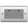BG Nexus Polished Chrome 4 Gang 13A Unswitched Socket - NPC4GUSSG by British General (BG-NPC4GUSSG)