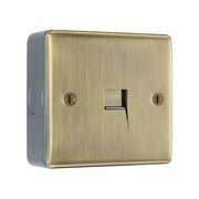 BG Nexus Antique Brass Single Master Telephone Socket with Surface Pattress Back Box by British General (BG-NABBTM1+MC501)