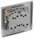 NAB43 Back - This antique brass finish 20A 16AX triple light switch from British General can operate 3 different lights whilst the 2 way switching allows a second switch to be added to the circuit to operate the same light from another location (e.g. at the top and bottom of the stairs).