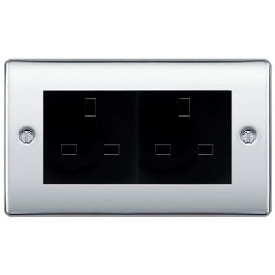 BG Polished Chrome 4 Gang 13A Unswitched Socket - NPC4GUSSB