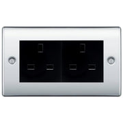 BG Polished Chrome 4 Gang 13A Unswitched Socket - NPC4GUSSB by British General (BG-NPC4GUSSB)