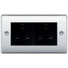 BG Polished Chrome 4 Gang 13A Unswitched Socket - NPC4GUSSB by British General (BG-NPC4GUSSB)