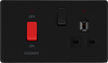 BG Matt Black 45A DP Double Cooker Switch Indicator FFB72