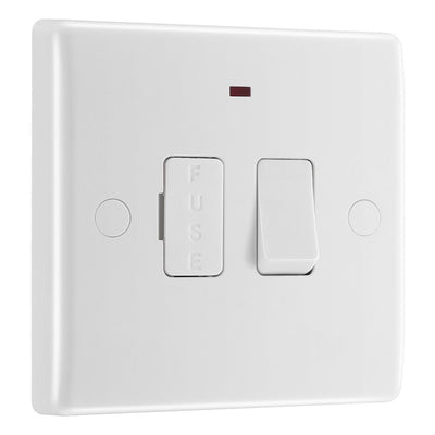 BG Nexus 13A Switched Spur + Neon + Cable Outlet White & 32mm Pattress Back Box