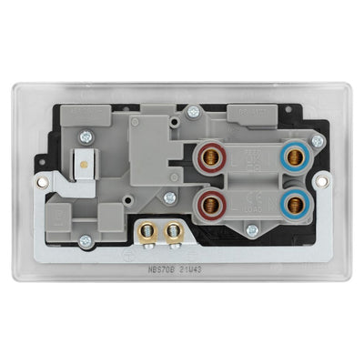 BG Nexus Brushed Steel 45A Switched Socket and Cooker Control Unit NBS70B with 35mm Steel Back Box