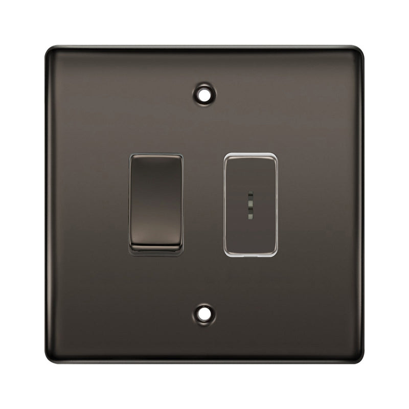 BG Black Nickel 2 Gang 2 Way Single Pole Key Switch with 2 Way Single Pole Switch