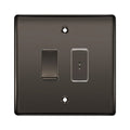 BG Black Nickel 2 Gang 2 Way Single Pole Key Switch with 2 Way Single Pole Switch