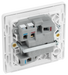 PCDBS52W Back - This Evolve Brushed Steel 13A fused and switched connection unit from British General with power indicator provides an outlet from the mains containing the fuse, ideal for spur circuits and hardwired appliances.