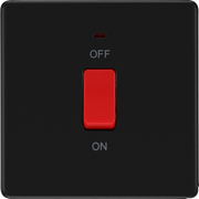 BG Evolve Matt Black 45A DP Single Cooker Switch Indicator FFB74 by British General (BG-FFB74-1)
