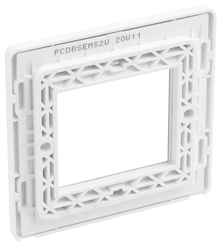 PCDBSEMS2W Back - The Euro Module range from British General combines plates and interchangeable modules so you can configure your own bespoke switches and sockets.