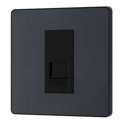BG Evolve Matt Grey 1 Gang Master Telephone Outlet PCDMGBTM1B with 35mm Steel Back Box